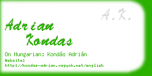 adrian kondas business card