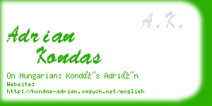 adrian kondas business card